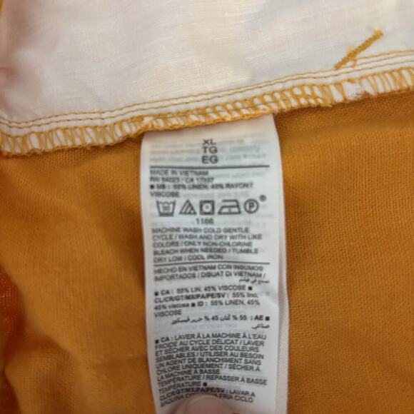 Old Navy XL High Waisted Linen Pull On Shorts Orange Boho Summer Vacation NWT - Picture 4 of 9